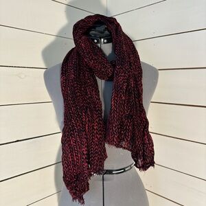 Calvin Klein Red and Black Scarf